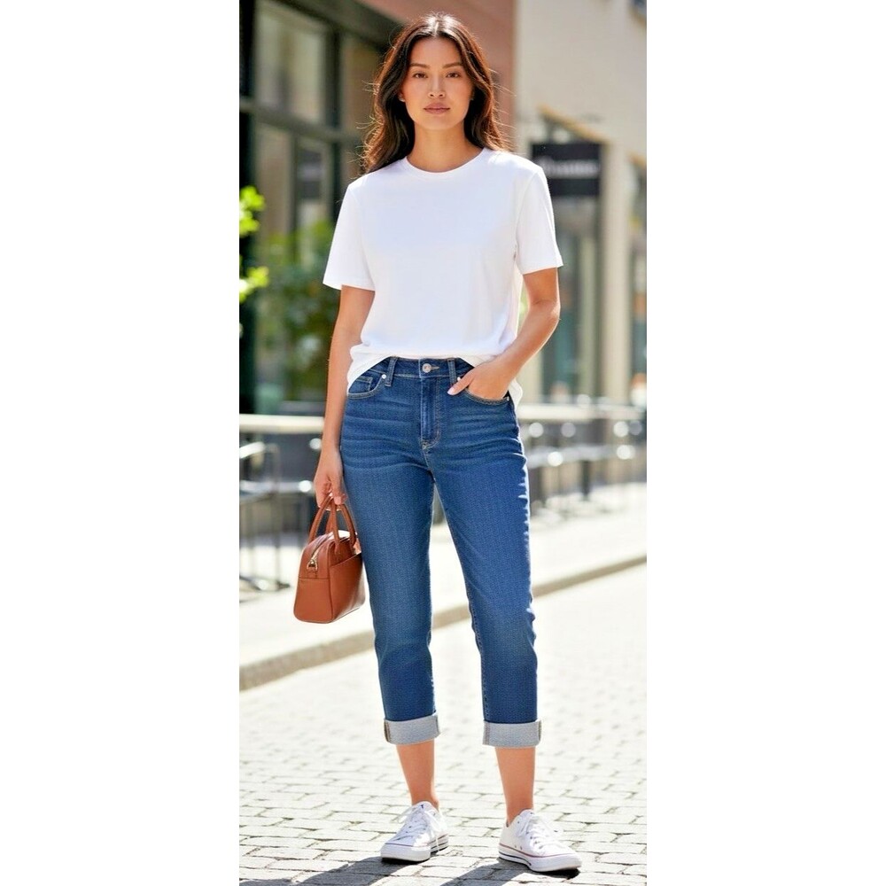 Judy Blue NWOT womens cropped 'Capri' premium jeans sz 7/28 summer travel